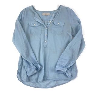 Ann Taylor Loft Womens Blouse Blue Small